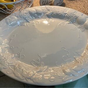 White cream thanksgiving turkey platter